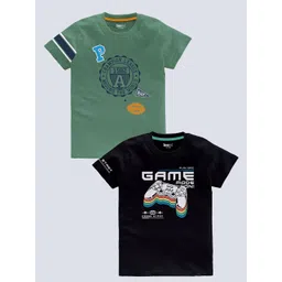 BAESD Boys Pack Of 2 Typography Printed Cotton T-shirt-picture-38