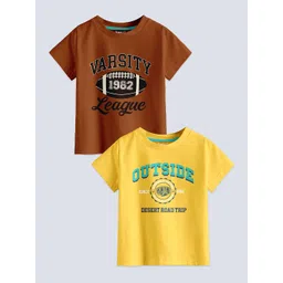 BAESD Boys Pack Of 2 Typography Printed Cotton T Shirts-picture-56