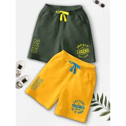 BAESD Boys Pack Of 2 Typography Printed Mid-Rise Casual Outdoor Shorts-picture-22