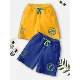 BAESD Boys Pack Of 2 Typography Printed Mid-Rise Casual Outdoor Shorts-picture-39