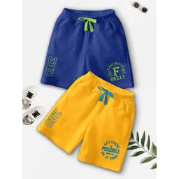 BAESD Boys Pack of 2 Typography Printed Mid-Rise Shorts-picture-27