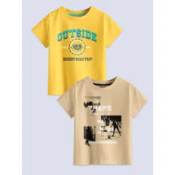 BAESD Boys Pack Of 2 Typography Printed Pure Cotton T-Shirts-picture-47
