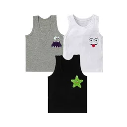 BAESD Boys Pack Of 3 Assorted Printed Cotton Innerwear Vests-picture-41