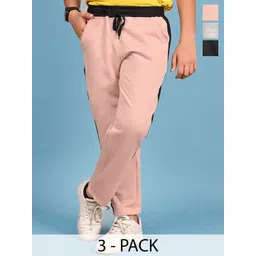 BAESD Boys Pack Of 3 Colourblocked Mid-Rise Track Pants-picture-47
