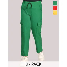 BAESD Boys Pack Of 3 Mid-Rise Regular Cargo Trousers-picture-50