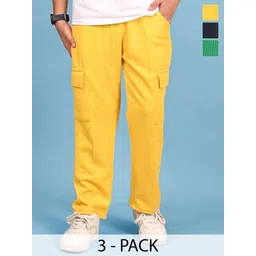 BAESD Boys Pack Of 3 Mid-Rise Regular Cargo Trousers-picture-46