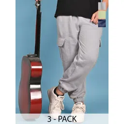 BAESD Boys Pack Of 3 Regular Fit Mid-Rise Cargos Trousers-picture-16