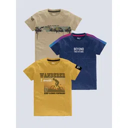 BAESD Boys Pack Of 3 Typography Printed Pure Cotton T-shirt-picture-57