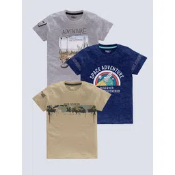 BAESD Boys Pack Of 3 Typography Printed Round Neck Cotton T-shirts-picture-47