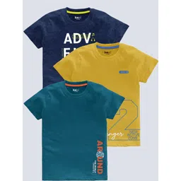 BAESD Boys Pack Of 3 Typography Printed Round Neck Regular T-shirt-picture-44