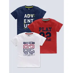 BAESD Boys Pack Of 3 Typography Printed T-shirt-picture-38