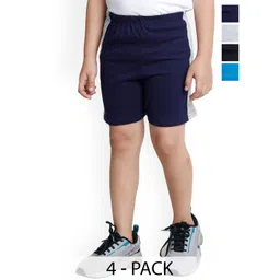 BAESD Boys Pack of 4 Colourblocked High-Rise Cotton Regular Shorts-picture-36