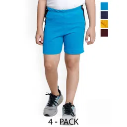 BAESD Boys Pack of 4 High Rise Pure Cotton Shorts-picture-17