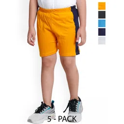 BAESD Boys Pack Of 5 High Rise Cotton Sports Shorts-picture-24