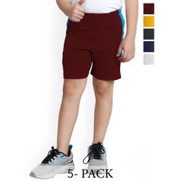 BAESD Boys Pack Of 5 High-Rise Pure Cotton Shorts-picture-16