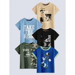 BAESD Boys Pack Of 5 Printed Pure Cotton T-shirts-picture-19