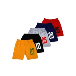 BAESD Boys Pack Of 5 Typography Printed Pure Cotton Shorts image 1