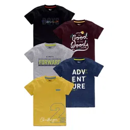BAESD Boys Pack Of 5 Typography Printed T-Shirt-picture-24