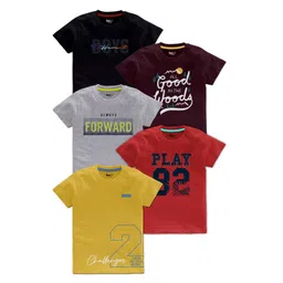 BAESD Boys Pack Of 5 Typography Printed T-shirt-picture-52
