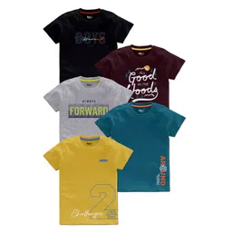 BAESD Boys Pack Of 5 Typography Printed T-shirts-picture-51