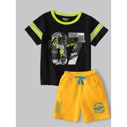 BAESD Boys Printed Round Neck Regular Cotton Blend T-shirt with Shorts-picture-39