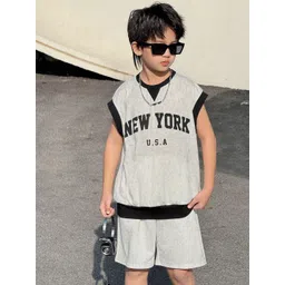 BAESD Boys Printed Round Neck T-shirt With Shorts-picture-35