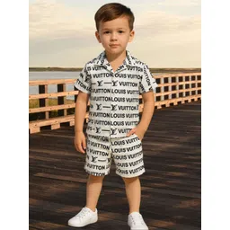 BAESD Boys Printed Shirt Collar Pure Cotton Shirt With Shorts-picture-10