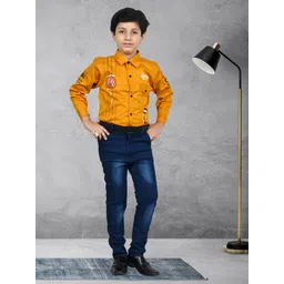 BAESD Boys Printed Shirt Collar Shirt with Jeans-picture-38