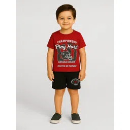 BAESD Boys Printed Short Sleeves Pure Cotton T-shirt With Shorts-picture-15