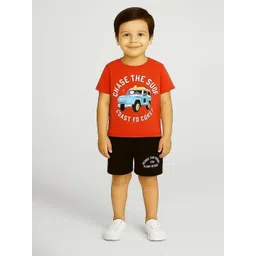 BAESD Boys Printed Short Sleeves Pure Cotton T-shirt With Shorts-picture-36