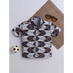 BAESD Boys Printed Spread Collar Half Sleeves Cotton Shirt-picture-20
