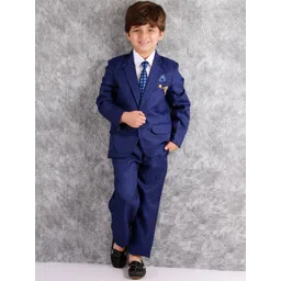 BAESD Boys Regular Fit 5-Piece Checked Blazer and Trousers-picture-15