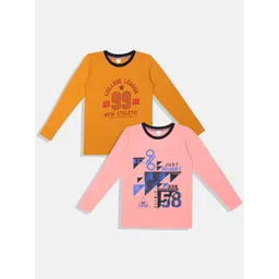 BAESD Boys Selection Of 2 Typography Round Neck Full Sleeves Applique Cotton T-shirt-picture-52