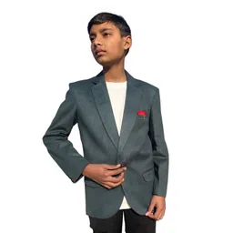 BAESD Boys Self-Design Notched Lapel Collar Single Breasted Party Blazer-picture-37