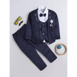 BAESD Boys Shawl Collar Single-Breasted 5 Piece Party Suit-picture-42