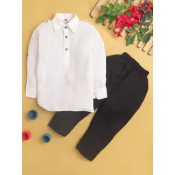 BAESD Boys Shirt Collar Pathani Kurta With Pyjamas-picture-31