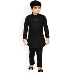 BAESD Boys Shirt Collar Pathani Kurta with Trousers-picture-34