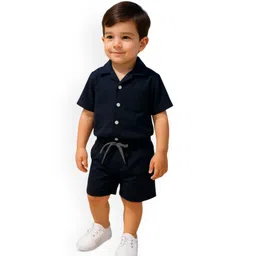 BAESD Boys Short Sleeves Pure Cotton Shirt With Shorts-picture-52