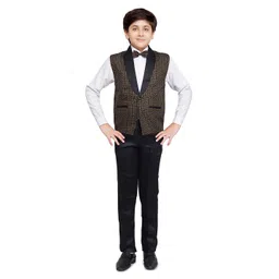 BAESD Boys Single-Breasted Shawl Collar 3 Piece Printed Suit-picture-16