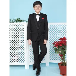 BAESD Boys Single-Breasted Silk Cotton Four-Piece Suit-picture-16