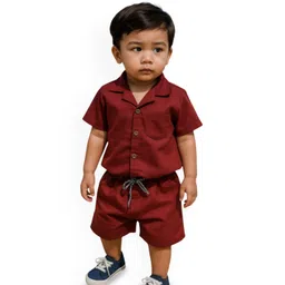 BAESD Boys Spread Collar Pure Cotton Shirt With Shorts-picture-14