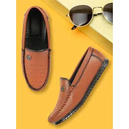 BAESD Boys Textured Round Toe Comfort Insole Loafers-picture-25