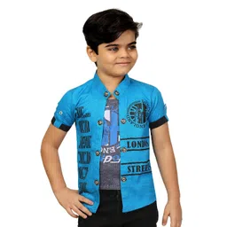 BAESD Boys Typography Printed Mandarin Collar Tailored Jacket With Attached T-shirt-picture-16