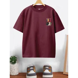 BAESD Boys Typography Printed Round Neck Oversized T-shirt-picture-34