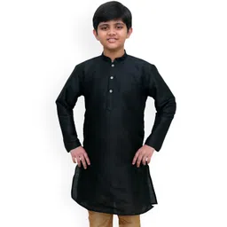 BAESD Boys Woven Design Mandarin Collar Straight Kurta-picture-39