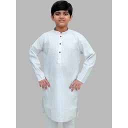 BAESD Boys Yoke Design Linen Mandarin Collar Chikankari Straight Kurta-picture-53