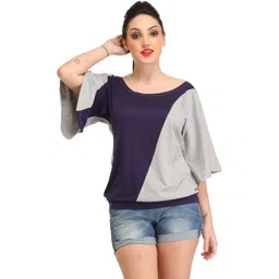 BAESD Colourblocked Batwing Sleeve Cotton Top-picture-21