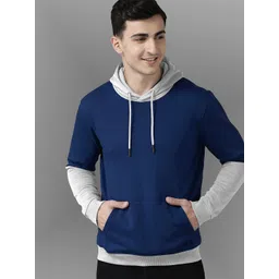 BAESD Colourblocked Hooded Pullover Sweatshirt-image-3