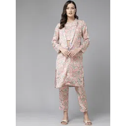 BAESD Ethnic Motif Printed Pure Cotton Top with Trousers & Shrug-picture-18