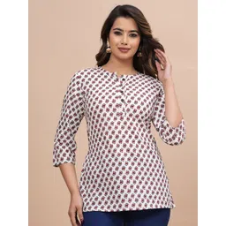 BAESD Ethnic Motifs Print Cotton Round Neck Shirt Style Top-picture-28